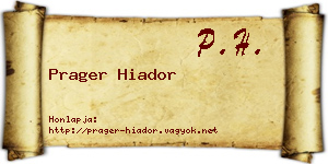 Prager Hiador névjegykártya